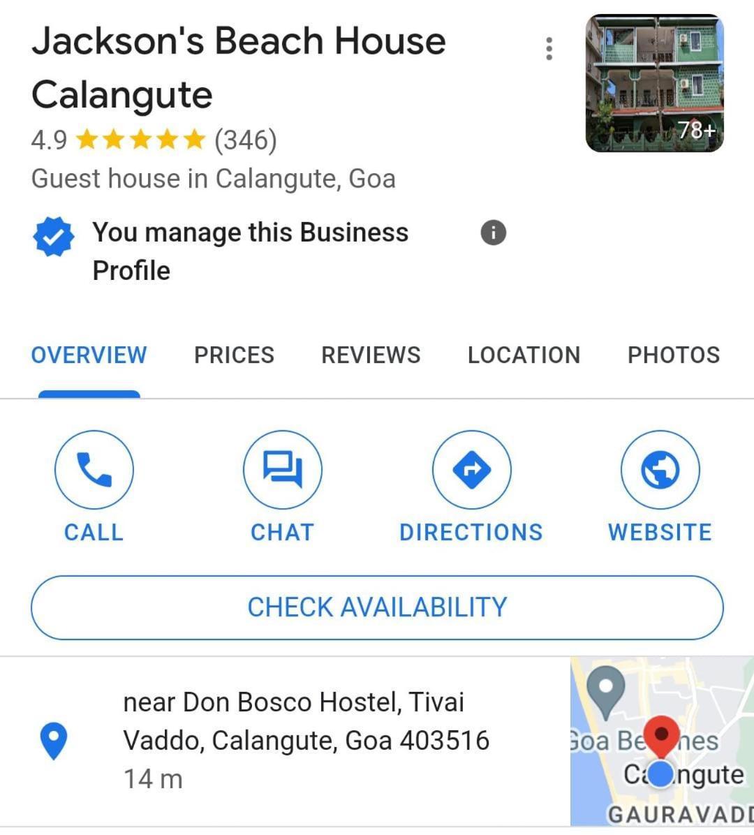 Jackson'S Beach House Calangute公寓式酒店 外观 照片